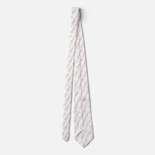 Delicate pink floral pattern neck tie ネクタイ (裏面)