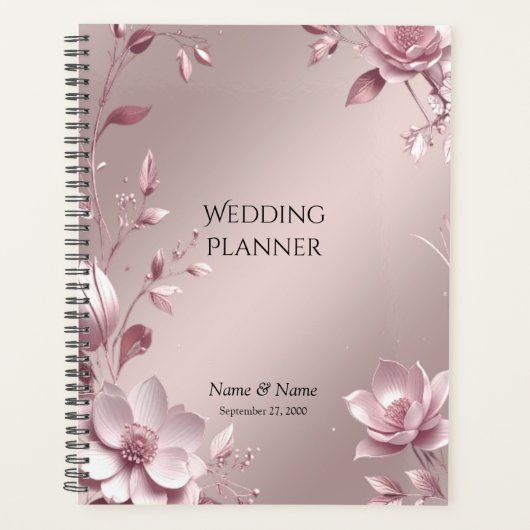 Delicate Pink Floral Planner プランナー手帳 (正面)