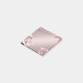Delicate Pink Floral Post it Notes ポストイット (アングル)