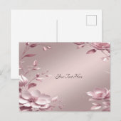 Delicate Pink Floral Postcard ポストカード (正面/裏面)
