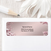 Delicate Pink Floral Return Address Label ラベル (インサイチュ)