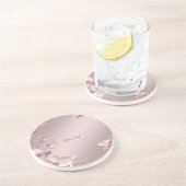 Delicate Pink Floral Sandstone Coaster コースター (側面)