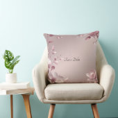 Delicate Pink Floral Throw Pillow クッション (椅子)