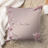 Delicate Pink Floral Throw Pillow クッション (ブランケット)