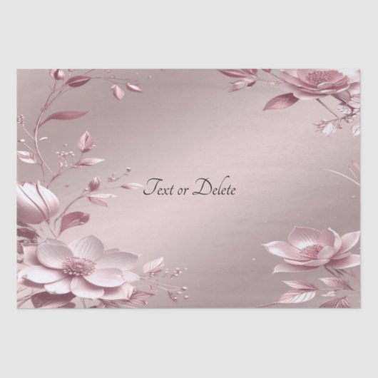 Delicate Pink Floral Tissue Paper 薄葉紙 (正面)