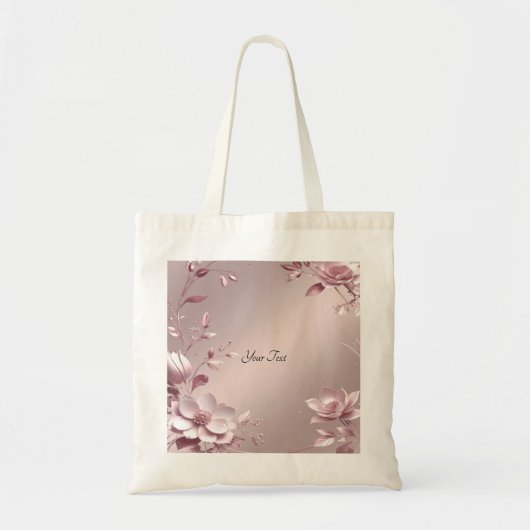 Delicate Pink Floral Tote Bag トートバッグ (正面)