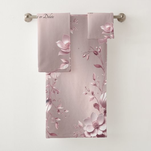 Delicate Pink Floral Towel Set バスタオルセット (インサイチュ)
