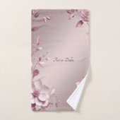 Delicate Pink Floral Towel Set バスタオルセット (ハンドタオル)