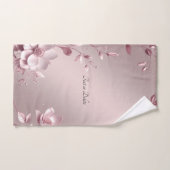 Delicate Pink Floral Towel Set バスタオルセット (ハンドタオル)
