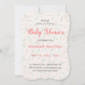 Delicate Pink Flowers Baby Shower Invitation 招待状 (正面)