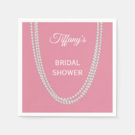 Delicate Pink Pearls Bridal Shower スタンダードカクテルナプキン