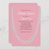 Delicate Pink Pearls Bridal Shower Invitation 招待状 (正面/裏面)