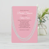 Delicate Pink Pearls Bridal Shower Invitation 招待状 (スタンド正面)