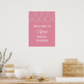 Delicate Pink Pearls Bridal Shower Poster ポスター (キッチン)