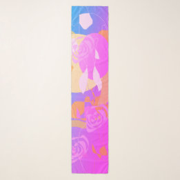 Delicate Pink Purple Blue Floral Chiffon Scarf Sch スカーフ