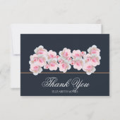 Delicate Pink Roses Floral Bridal Shower Thank You サンキューカード (正面)