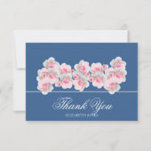 Delicate Pink Roses Floral Bridal Shower Thank You サンキューカード (正面)