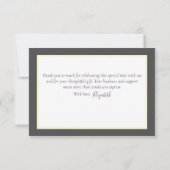 Delicate Pink Roses Floral Bridal Shower Thank You サンキューカード (裏面)