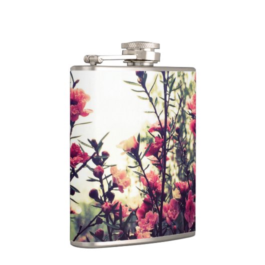 Delicate Pink Wild Flower Meadow Photo フラスク (右)