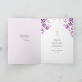 Delicate Purple Flowers Theotokos Birthday  カード (内部)
