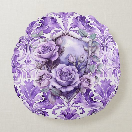 Delicate Purple Shield of Faith Round Pillow ラウンドクッション (正面)