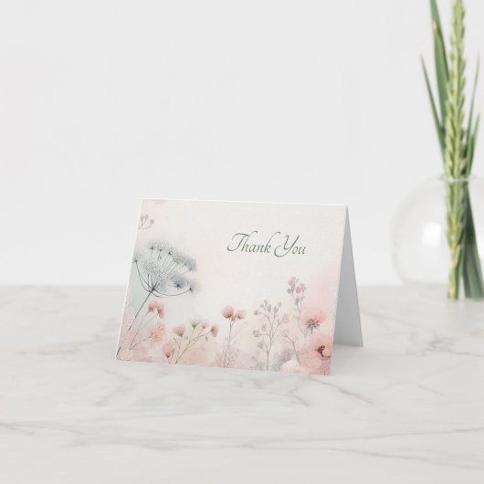 Delicate Queen Anne's Lace Blank Thank you Card サンキューカード (正面)