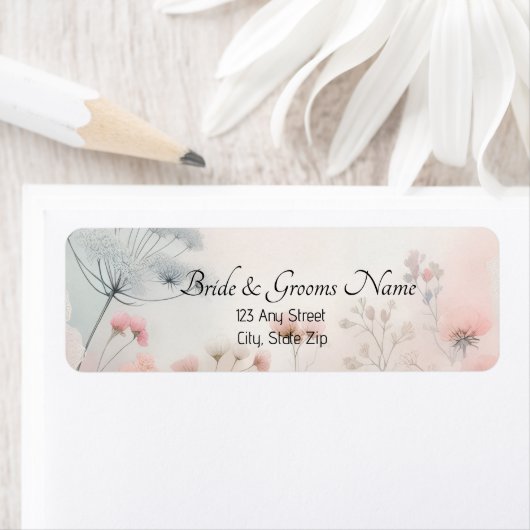 Delicate Queen Anne's Lace Return Address Labels ラベル (インサイチュ)