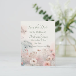 Delicate Queen Anne's Lace Save the Date Postcard ポストカード