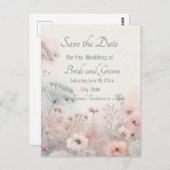 Delicate Queen Anne's Lace Save the Date Postcard ポストカード (正面/裏面)