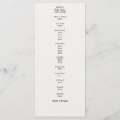 Delicate Queen Anne's Lace Wedding プログラム (裏面)