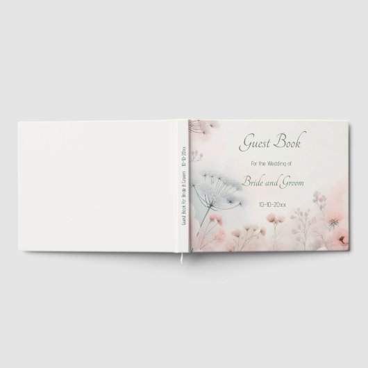 Delicate Queen Anne's Lace Wedding Guest Book ゲストブック (全面)