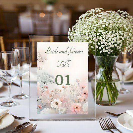Delicate Queen Anne's Lace Wedding Table Card テーブルナンバー