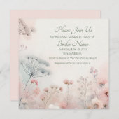 Delicate Queen Ann's Lace Bridal Shower 招待状 (正面/裏面)