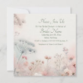 Delicate Queen Ann's Lace Bridal Shower 招待状 (正面)