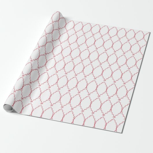 Delicate Red Geometric Pattern Giftwrap ラッピングペーパー (アンロールド)
