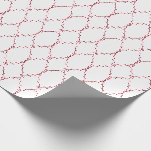 Delicate Red Geometric Pattern Giftwrap ラッピングペーパー (角)