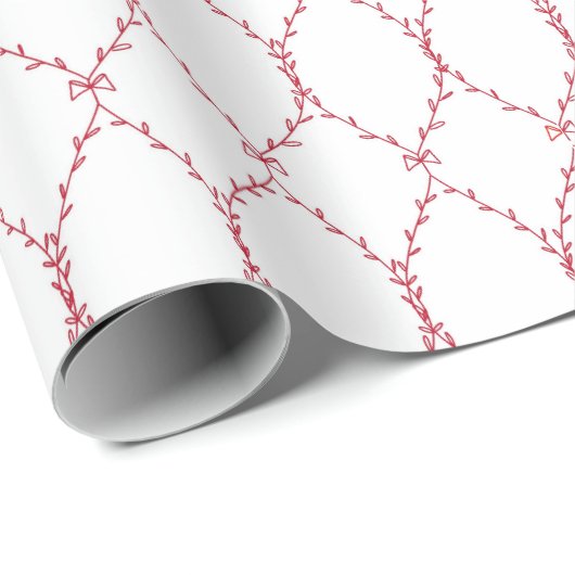 Delicate Red Geometric Pattern Giftwrap ラッピングペーパー (ロールコーナー)