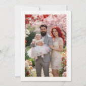 Delicate Red & Pink Wildflowers Baptism Photo 招待状 (裏面)