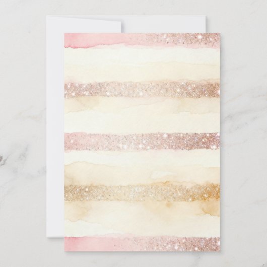 Delicate Romantic Glitter Stripes Baby Baptist 招待状 (裏面)