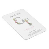 Delicate & Romantic Initial with a Floral Garland マグネット (右側)