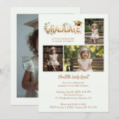 Delicate Romantic Kindergarten Graduate 4-Photo 招待状 (正面/裏面)