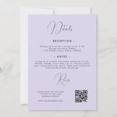 Delicate Romantic Lilac Floral All in One Wedding 招待状 (裏面)