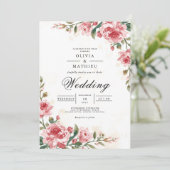 Delicate Rose Blossom Arch Wedding 招待状 (スタンド正面)