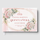 Delicate Rose Gold Flowers Greenery Quince    ゲストブック (正面)