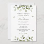 Delicate Sage Eucalyptus Wedding Invitation 招待状 (正面)