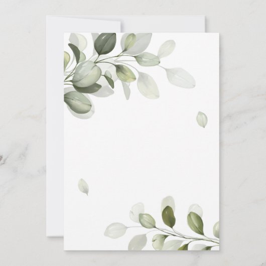 Delicate Sage Eucalyptus Wedding Invitation 招待状 (裏面)