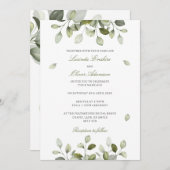 Delicate Sage Eucalyptus Wedding Invitation 招待状 (正面/裏面)