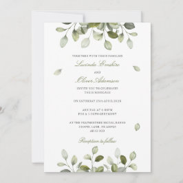 Delicate Sage Eucalyptus Wedding Invitation 招待状