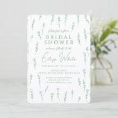 Delicate Scattered Wildflowers Green Bridal Shower 招待状 (スタンド正面)