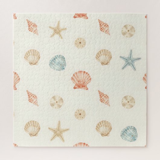 Delicate Seashells Seamless Pattern ジグソーパズル (縦)